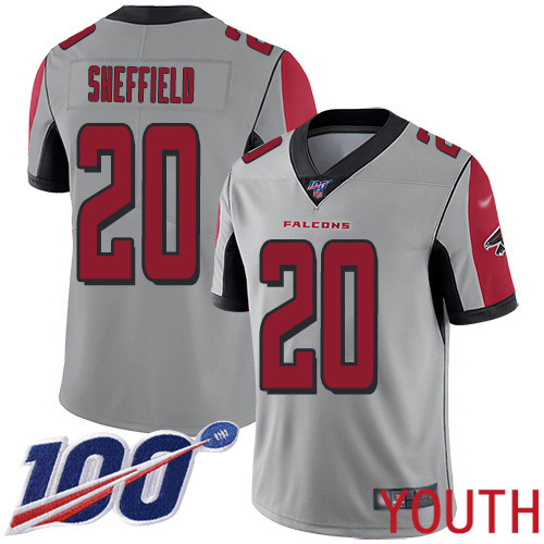 Atlanta Falcons Limited Silver Youth Kendall Sheffield Jersey NFL Football #20 100th Season Inverted Legend